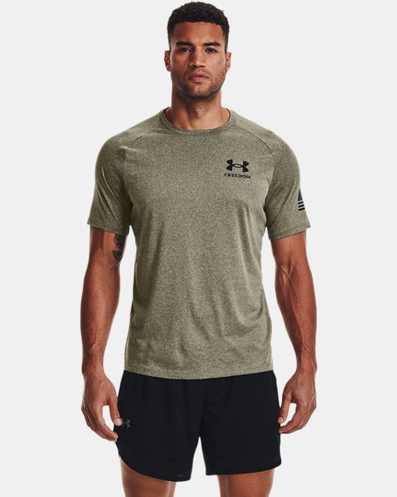Men's UA Tech™ Freedom Short Sleeve T-Shirt, Green, pdpMainDesktop image number 0